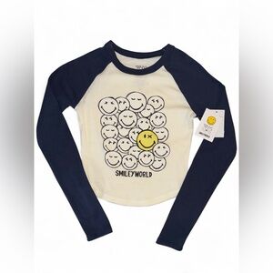 Women’s Long Sleeve Shirt - Navy and White